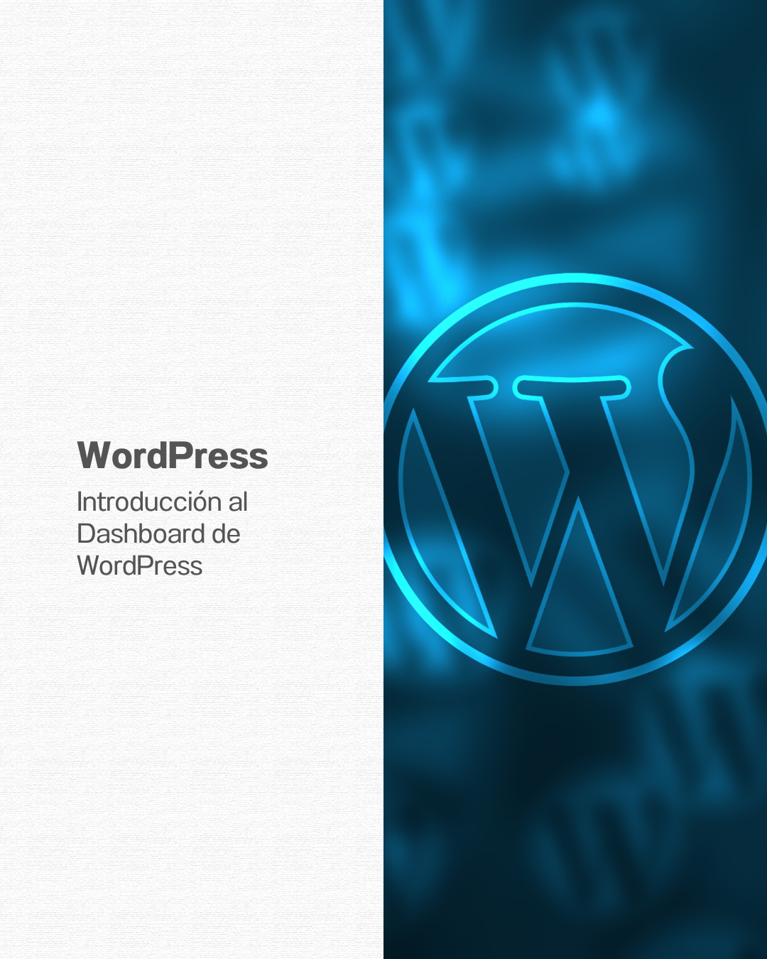 Curso WordPress - Introducción al dashboard de WordPress